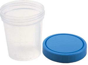 Specimen Container AMSure® 120 mL (4 oz.) Screw Cap Patient Information Poly Bagged Sterile / Sterile Inside Only
