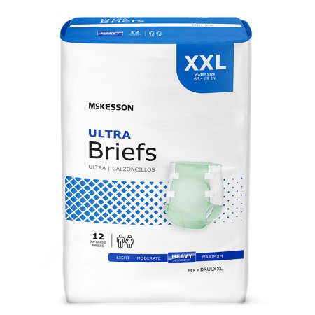 Unisex Adult Incontinence Brief McKesson Ultra 2X-Large Disposable Heavy Absorbency