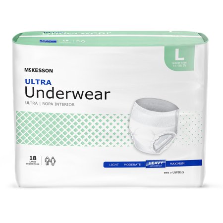 Unisex Adult Absorbent Underwear McKesson Ultra Pull On with Tear Away Seams Medium Disposable Heavy Absorbency