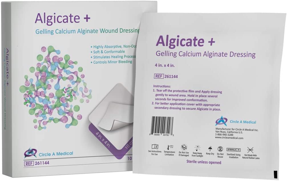 Alginate+ Gelling Calcium Alginate Dressing, 4&quot; x 4&quot;, Sterile 1s, 10/bx