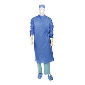 Non-Reinforced Surgical Gown with Towel Astound® Small / Medium Blue Sterile AAMI Level 3 Disposable