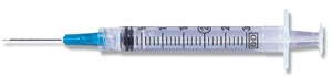 Syringe with Hypodermic Needle PrecisionGlide™ 3 mL 22 Gauge 1-1/2 Inch Detachable Needle Without Safety