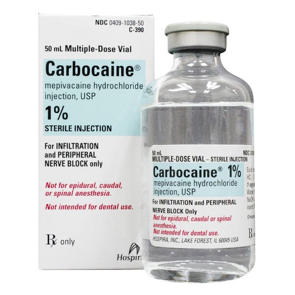 Carbocaine™ Mepivacaine HCl 1%, 10 mg / mL Injection Multiple Dose Vial 50 mL