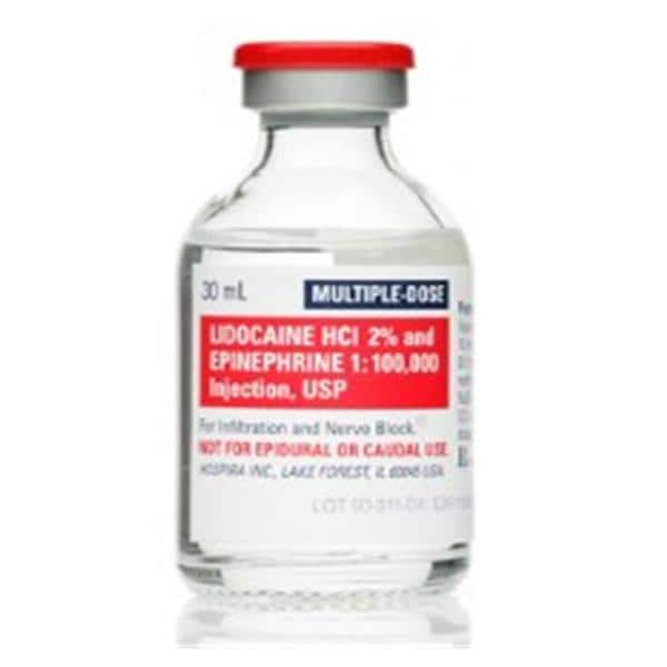 Lidocaine HCl / Epinephrine 2% - 1:100,000 Injection Multiple Dose Vial 30 mL