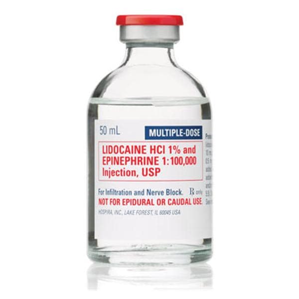 Lidocaine HCl / Epinephrine 1% - 1:100,000 Injection Multiple Dose Vial 50 mL