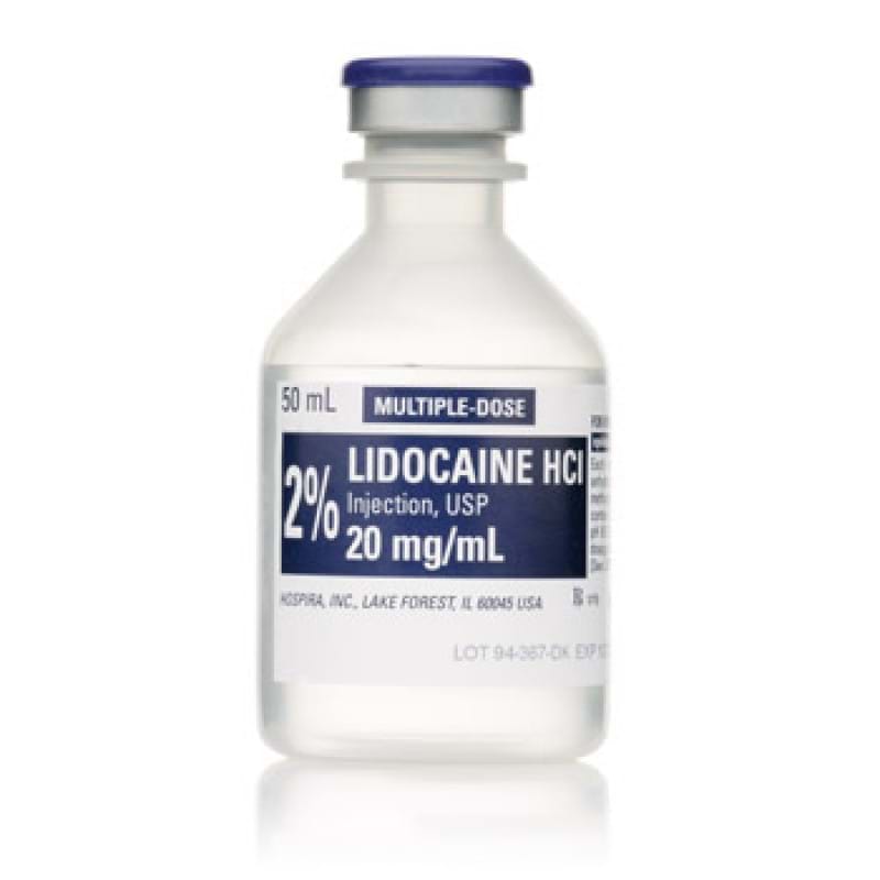 Lidocaine HCl 2%, 20 mg / mL Injection Multiple Dose Vial 50 mL