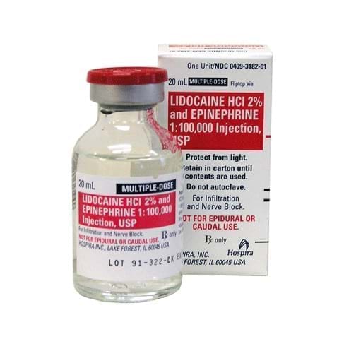 Lidocaine HCl / Epinephrine 2% - 1:100,000 Injection Multiple Dose Vial 20 mL