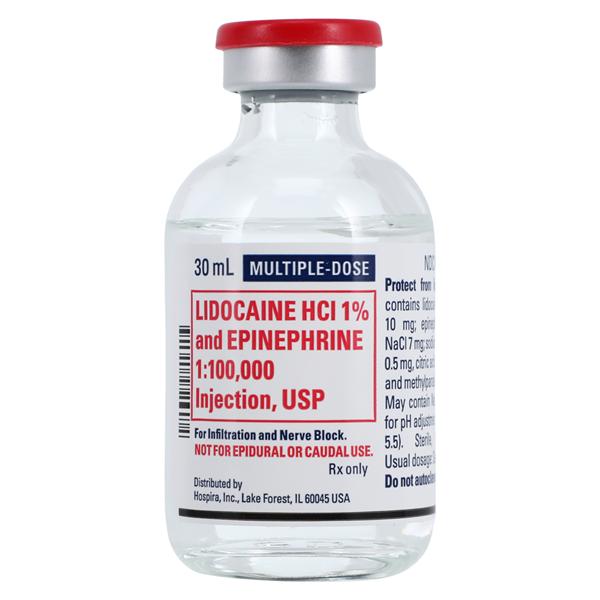 Lidocaine HCl / Epinephrine 1% - 1:100,000 Injection Multiple Dose Vial 30 mL