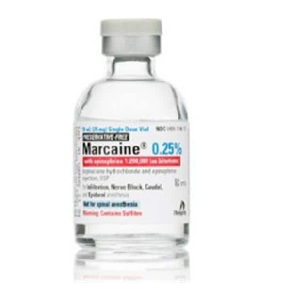 Bupivacaine HCl / Epinephrine, Preservative Free 0.25% - 1:200,000 Injection Single Dose Vial 10 mL