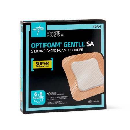Silicone Foam Dressing Optifoam® Gentle 6 X 6 Inch Square Adhesive with Border Sterile