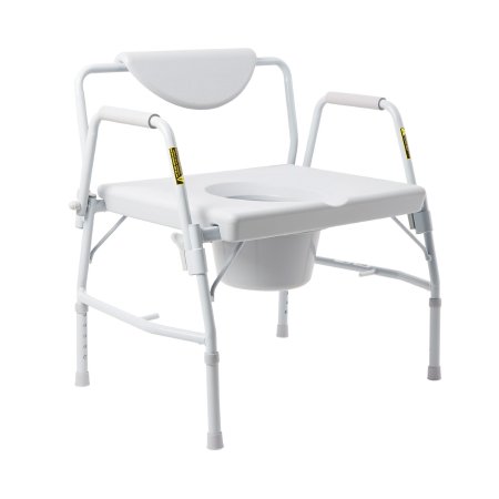 Bariatric Commode Chair McKesson Drop Arm Steel Frame Padded Back 23-1/4 Inch Seat Width