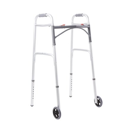 Folding Walker Adjustable Height McKesson Aluminum Frame 350 lbs. Weight Capacity 32 to 39 Inch Height