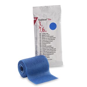 Cast Tape 3M™ Scotchcast™ Plus 3 Inch X 12 Foot Fiberglass / Resin Blue