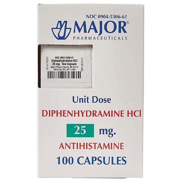 Allergy Relief Generic Benadryl® 25 mg Strength Capsule 100 per Box