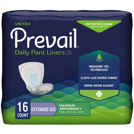 Incontinence Liner Prevail® Daily Pant Liners 28 Inch Length Heavy Absorbency Polymer Core One Size Fits Most Adult Unisex Disposable