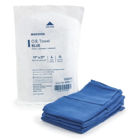 O.R. Towel McKesson 17 W X 27 L Inch Blue Sterile