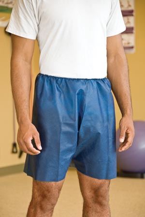 Exam Shorts MediShorts® Small / Medium Navy Blue Nonwoven Adult Disposable