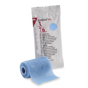 Cast Tape 3M™ Scotchcast™ Plus 3 Inch X 12 Foot Fiberglass / Resin Light Blue