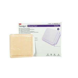 Silicone Foam Dressing 3M™ Tegaderm™ 4 X 4-1/4 Inch Square Silicone Adhesive Without Border Sterile