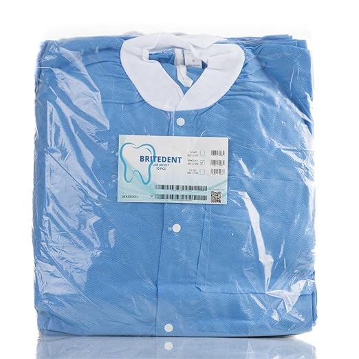 Blue Lab Jacket Small Knitted Cuff and Collar, 45G/M2, 10pcs/bg, 5bg/cs