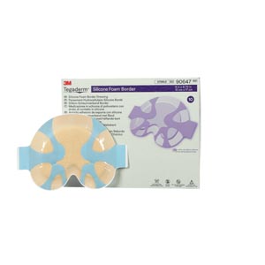 Silicone Foam Dressing 3M™ Tegaderm™ 6 X 6-3/4 Inch Sacral Silicone Adhesive with Border Sterile
