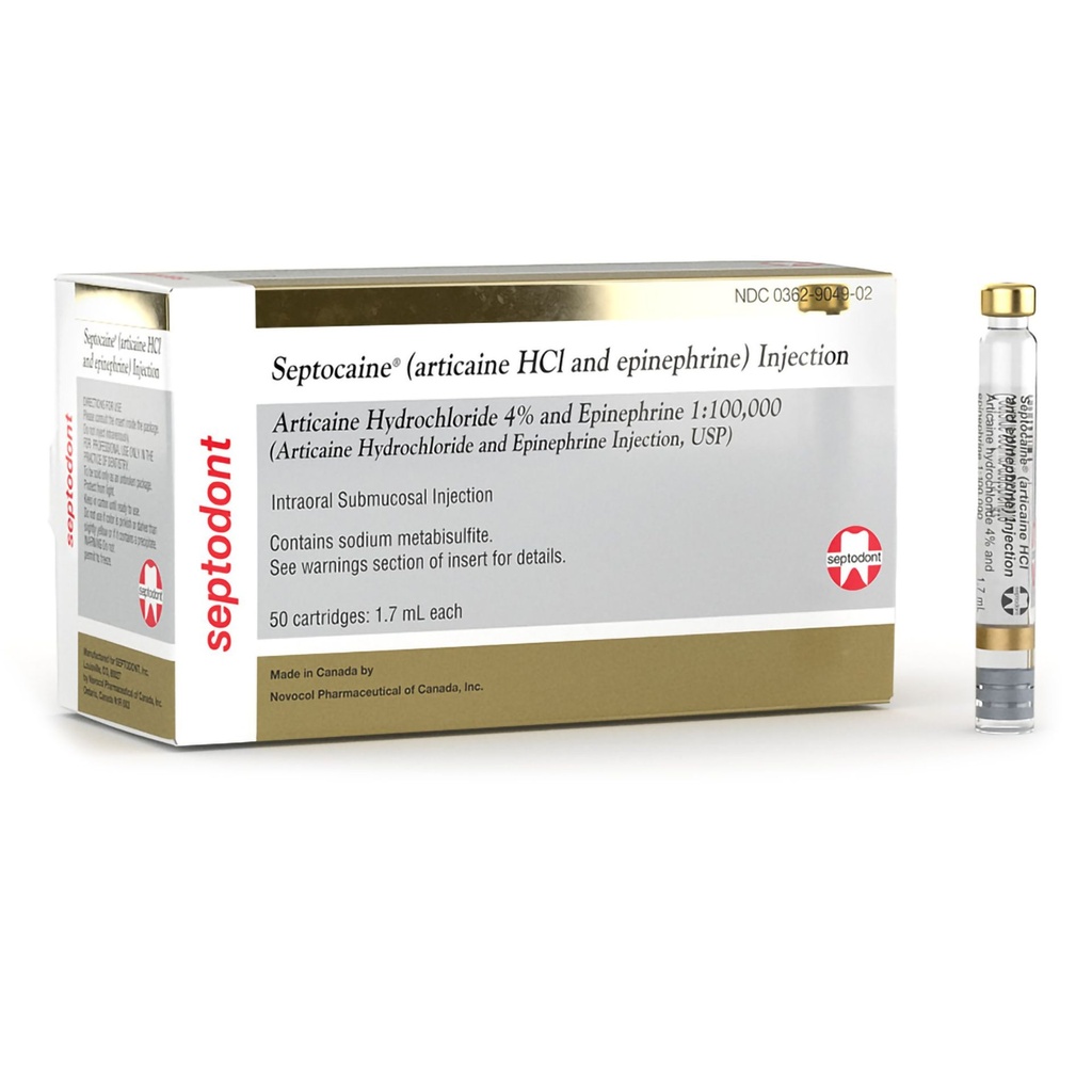 Septocaine® with Epinephrine 4% - 1:100,000 Injection 1.7 mL
