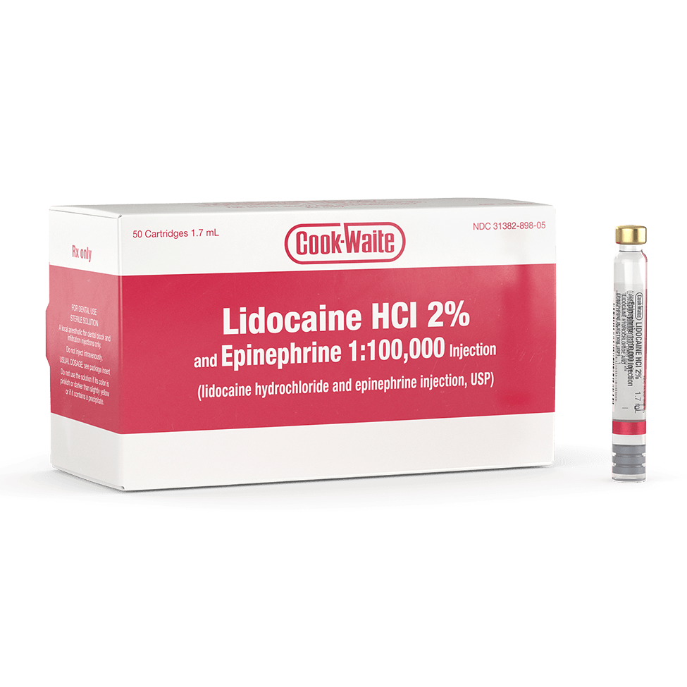 Lidocaine HCl / Epinephrine 2% - 1:100,000 Injection Dental Cartridge 1.7 mL