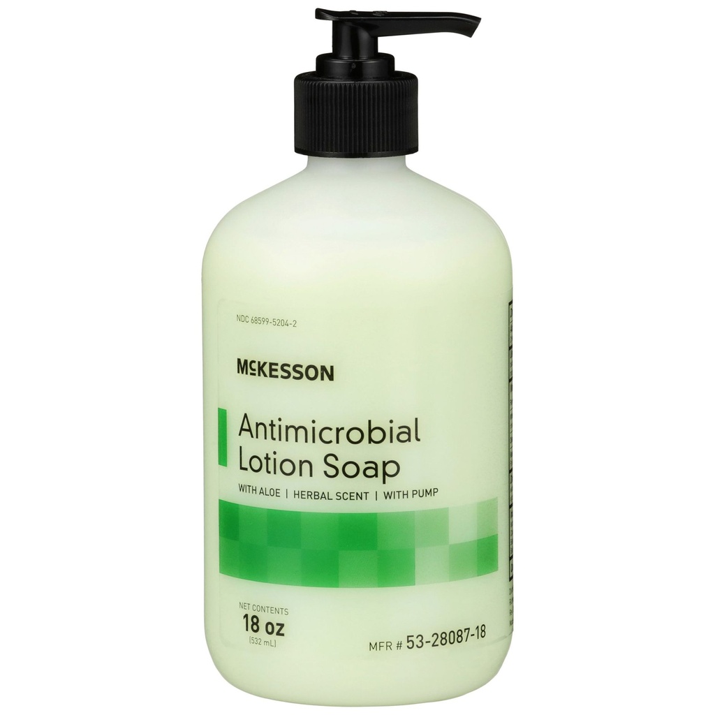 Antimicrobial Soap McKesson Lotion 18 oz. Pump Bottle Herbal Scent