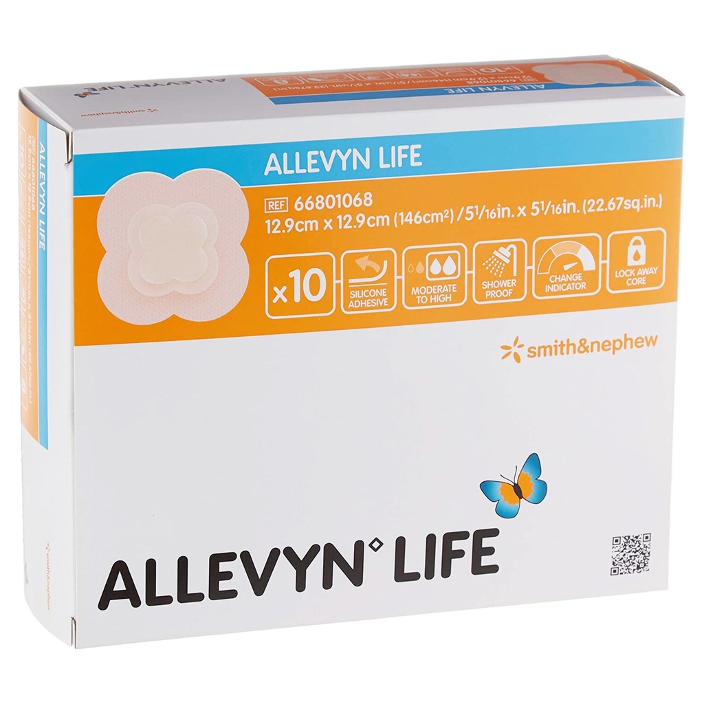 Silicone Foam Dressing Allevyn Life 5-3/4 X 5-3/4 Inch Quadrilobe Silicone Adhesive with Border Sterile