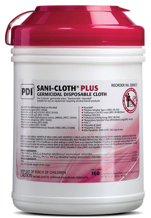 Sani-Cloth® Plus Surface Disinfectant Cleaner Premoistened Germicidal Manual Pull Wipe 160 Count Canister Disposable Alcohol Scent NonSterile