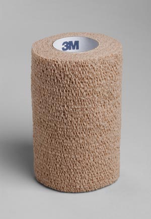 Cohesive Bandage 3M™ Coban™ 4 Inch X 5 Yard Standard Compression Self-adherent Closure Tan NonSterile