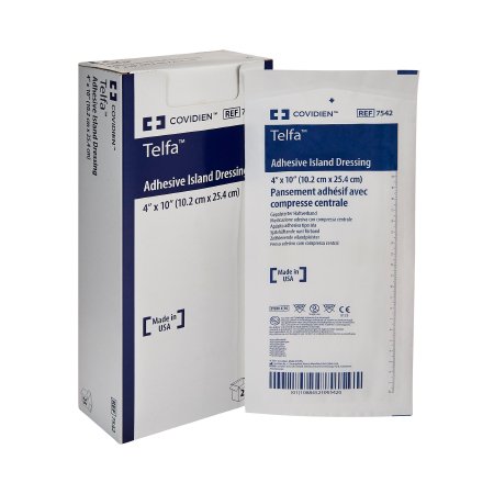 Adhesive Dressing Telfa™ 4 X 10 Inch Nonwoven Rectangle White Sterile