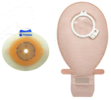 Ostomy Barrier SenSura® Click Pre-Cut, Standard Wear Double Layer Adhesive 40 mm Flange Green Code System 1 Inch Opening