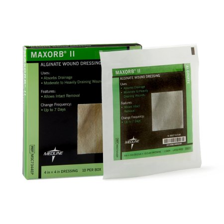 Calcium Alginate Dressing Maxorb® II 4 X 4 Inch Square Calcium Alginate Sterile