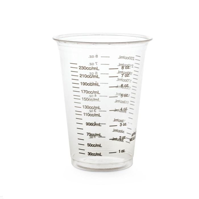 Disposable Graduated Plastic Drinking Cups, 10 oz. 50/Bag 1000/Case