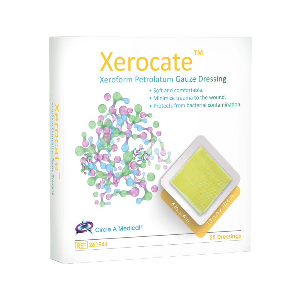 Xerocate Petrolatum Gauze Dressing, 4&quot; x 4&quot; Patch Peelable Foil Packs, 25/bx