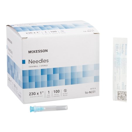 Hypodermic Needle McKesson Without Safety 23 Gauge 1 Inch Length