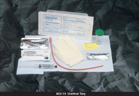 Intermittent Catheter Tray Bardia® Urethral 15 Fr. Without Balloon Red Rubber
