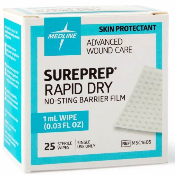 Skin Barrier Wipe SurePrep Rapid Dry Hexamethyldisiloxane Individual Packet Sterile