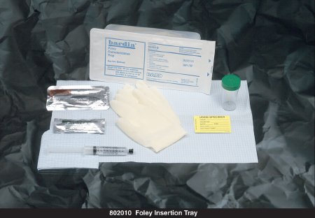 Foley Insertion Tray, PVI Swabs &amp; 10cc Syringe, Peel-Top, 20/cs
