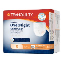 Absorbent Underwear Tranquility® Premium OverNight™ Pull On with Tear Away Seams Adult Small Unisex Disposable Heavy Absorbency