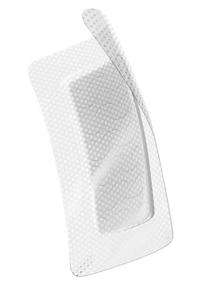 Post-Op Foam Dressing Optifoam Gentle 4 X 8 Inch With Border Waterproof Backing Silicone Face and Border Rectangle Sterile