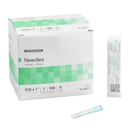 Hypodermic Needle McKesson Without Safety 21 Gauge 1 Inch Length