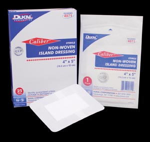Adhesive Dressing Caliber™ 2 X 3 Inch Nonwoven Rectangle White Sterile