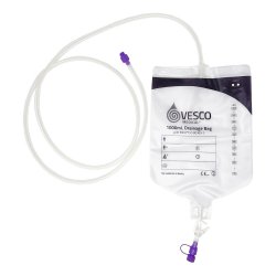 Enteral Drainage Bag with ENFit™ Connector Vesco Medical™ 60 Inch Tubing 1000 mL Sterile