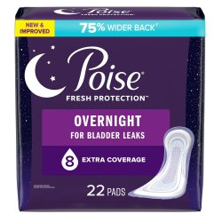 Bladder Control Pad Poise® Fresh Protection™ Overnight 5.3 Inch Length Heavy Absorbency Sodium Polyacrylate Core One Size Fits Most