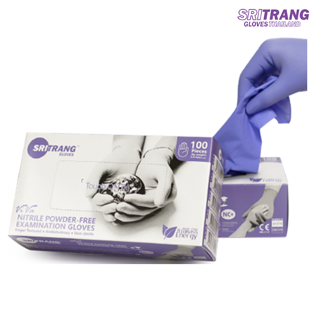 Nitrile Powder-Free Exam Gloves, Sm, Violet Blue, 3.5gm, 100pcs/box