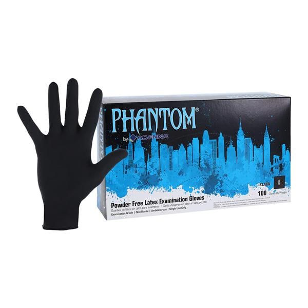 Exam Glove Black Dragon® Large NonSterile Latex Standard Cuff Length Fully Textured Black Not Rated