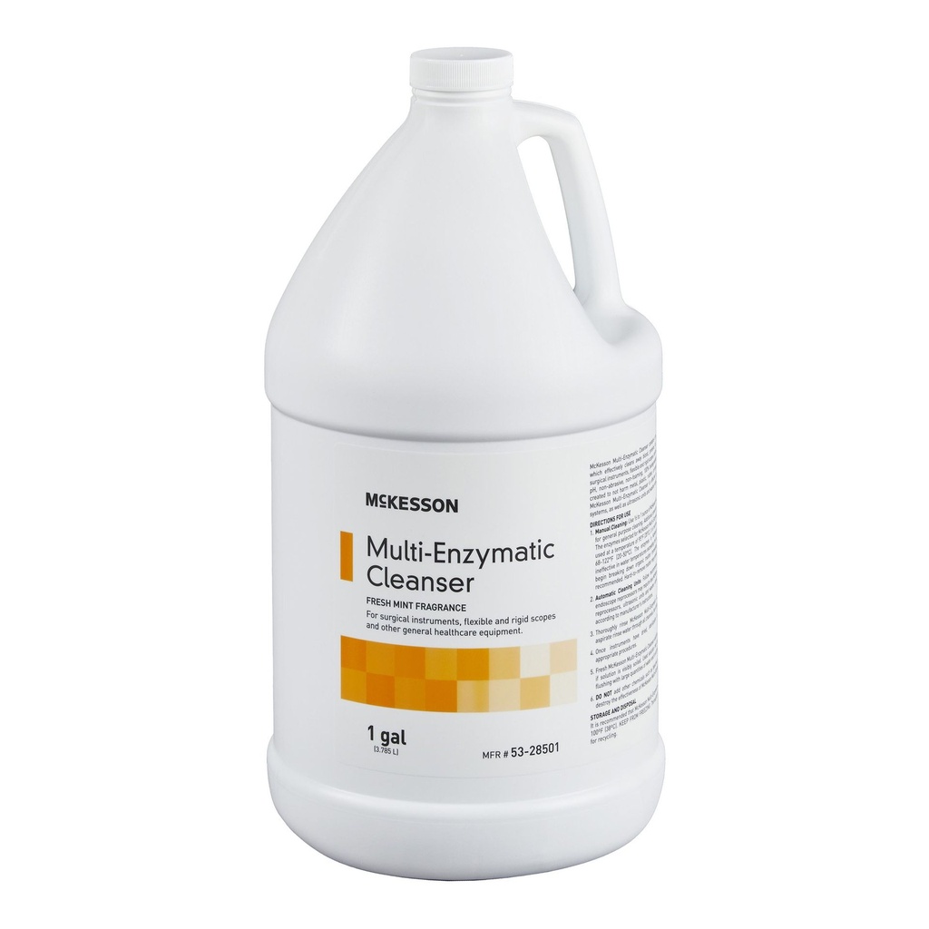 Multi-Enzymatic Instrument Detergent McKesson Liquid 1 gal. Jug Eucalyptus Spearmint Scent