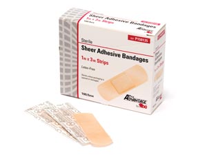 Adhesive Strip 1 X 3 Inch Plastic Rectangle Tan Sterile